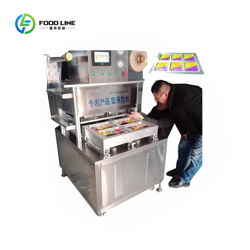 Customized Electric Industrial Plastic Vacuum Sealing Machine Tray Nitrogen MAP Gas Filling for Food Takeaway Packaged