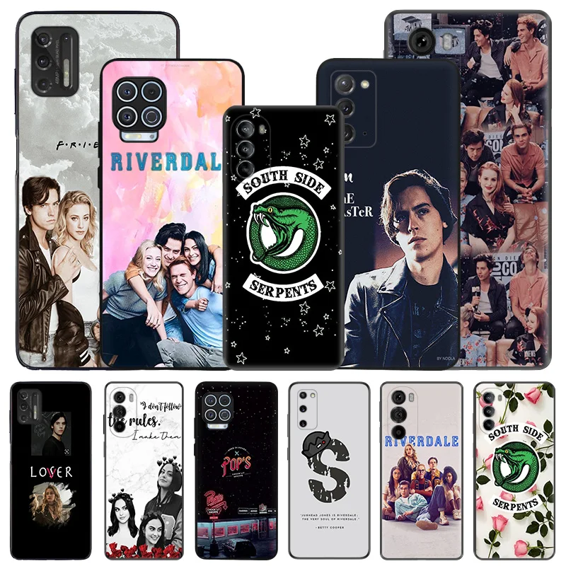 Soft Phone Cases For Motorola G53 G73 G9 G50 G51 G60 G71 G22 G32 G52 G72 Edge40 20 30 Riverdale South Serpents Black Matte Cover