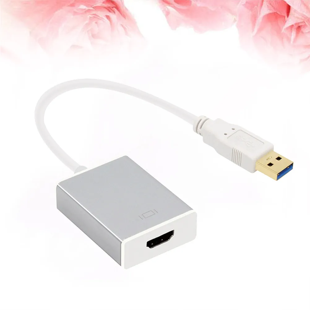

USB 3.0 to Converter Cable 1920x1080 Display Adapter for Pc Laptop Monitor Support Audio Video Sync Output Silver
