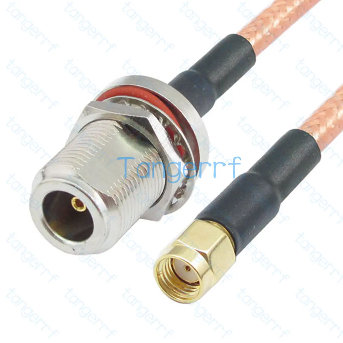 

N Type Female Bulkhead H-Cut Waterproof to RP-SMA Male RG400 Coaxial Cable Pigtail Antenna Extension 50ohm RF Coaxial Tangerrf