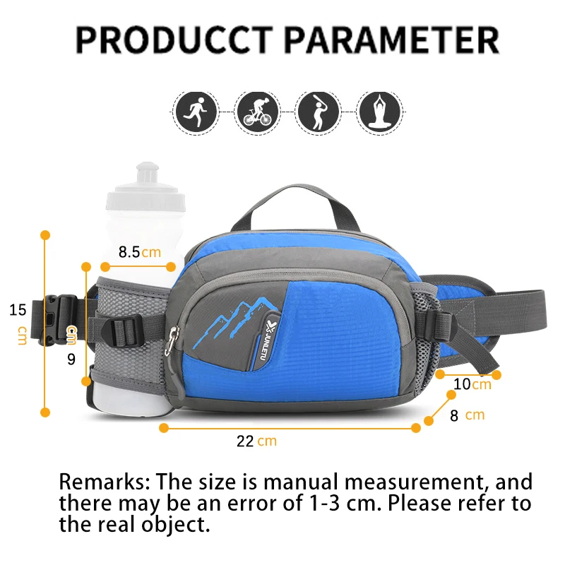 Outdoor Running Waist Bag Men Belt Bag Bottle Holder Sports Hiking Fitness Gym Women Running Fanny Phone Chest Pouch Cycling Bag