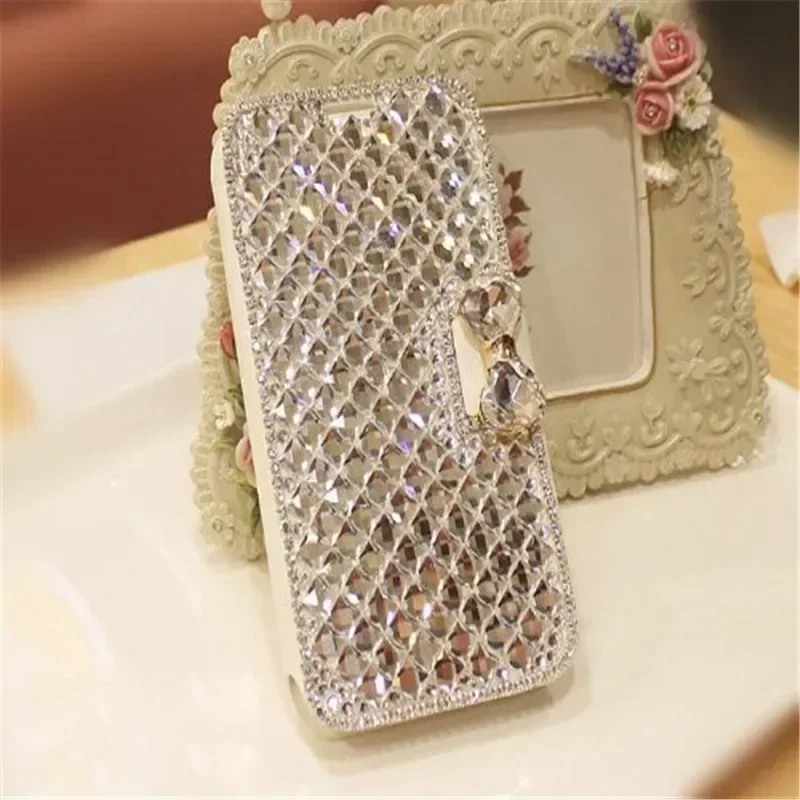 

Jewelled Anti-Scratch Bling Crystal Rhinestone Leather Diamond Luxury Wallet Case for iPhone 15 14 13 16 Plus Pro MAX