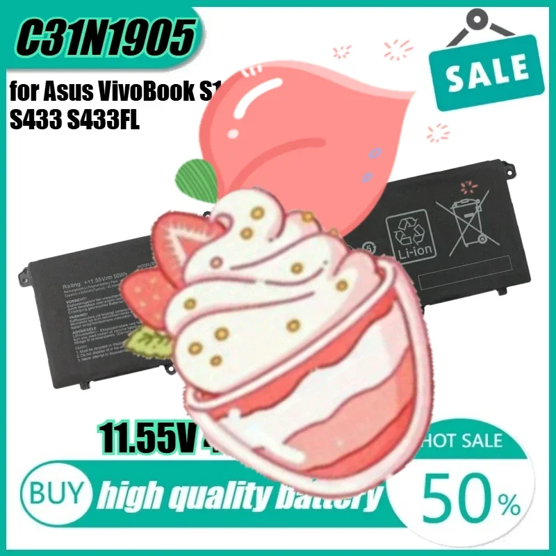 

11.55V 50Wh 4335mAh C31N1905 Laptop Battery for Asus VivoBook S14 M433 S433 S433FL S15 S533 S533EQ 3ICP5/70/82
