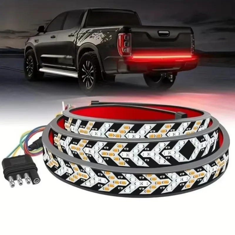 Strip High-Brightness Dual-Colour Warning Signal Driving Light Steering Brake Function Tail Light Car Pickup Fishbone Light