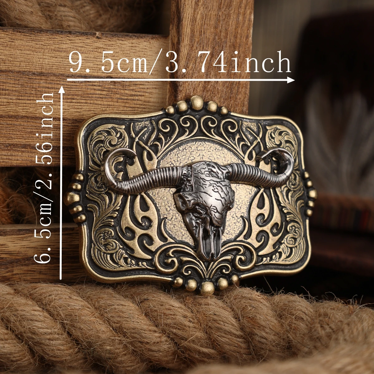 A Belt Buckle Head - A Western Cowboy-Style Belt Buckle Head - A Metal Buckle Head