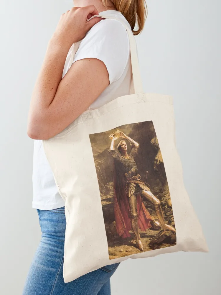 Bradley James as King Arthur - Original Painting by Charles Ernest Butler (Painting Manipulation) Tote Bag