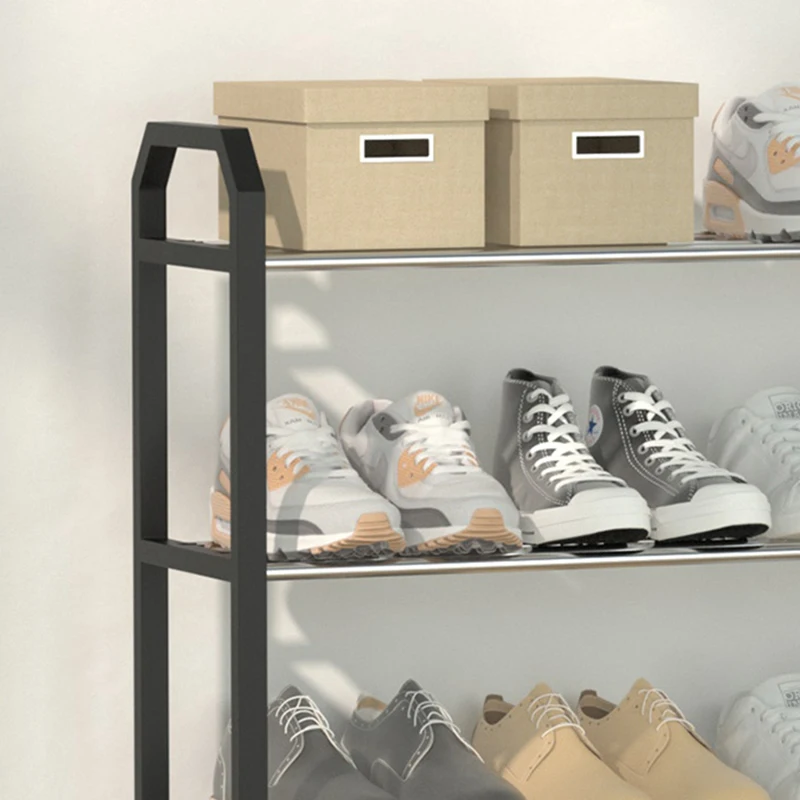 1pc creative home shoe cabinet, three-layer assembly, bedroom doorstorage rack, shoe classification, home goods shoe box