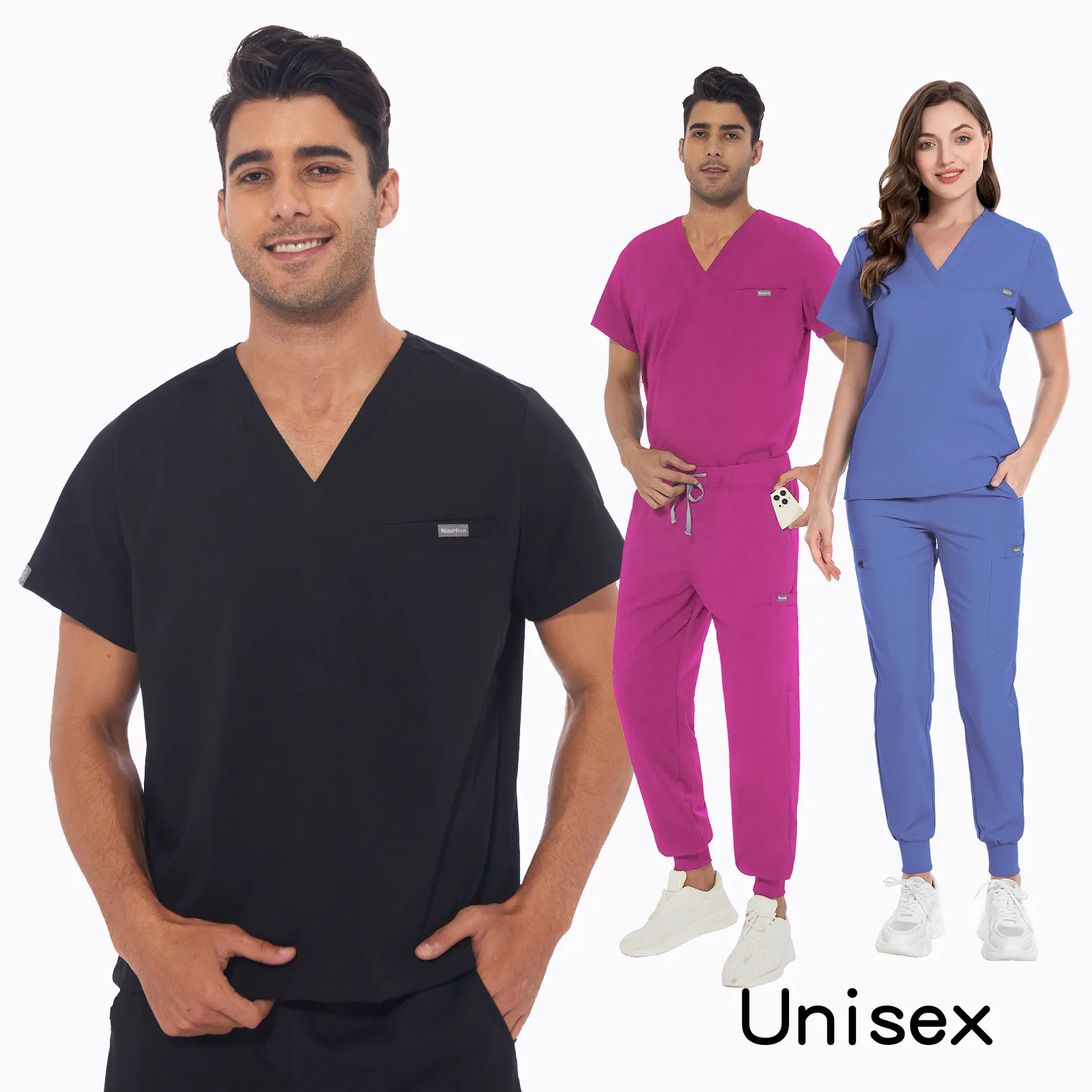 Unisex Medical Uniforms Clinical Uniform Men Nursing Clothes Doctor Costume Nurse Scrub Sets Dentist Workwear Include Tops Pants