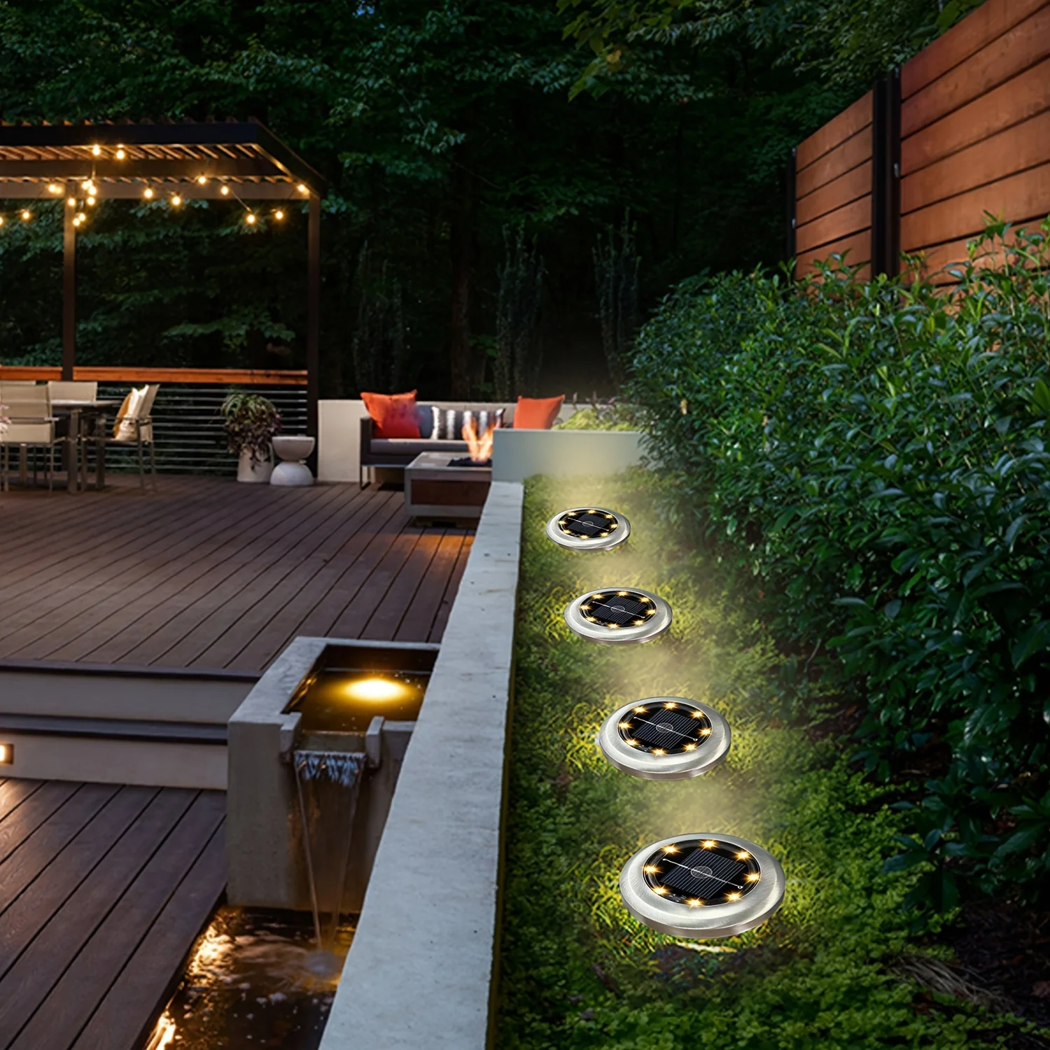10Pc Solar Ground Light 8 LEDs Waterproof Outdoor for Villa Park Yard Driveway Path Landscape Sun Lamp Garden In-ground Lighting