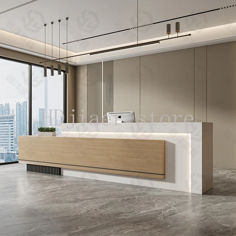 

Scene Reception Desk - For Company/Hotel/Beauty Salon/Bar, Also Usable as Checkout Counter | Commercial Front Desk Furniture