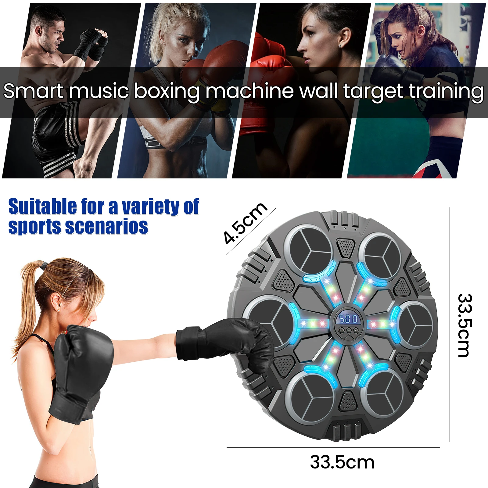 New Portable Smart Music Boxing Trainer For Kids With Gloves Bluetooth Interactive Rhythm Modes Safe Design Children Home Fitness S1ae28383bcf34e79a1cc23ea2b011de6p