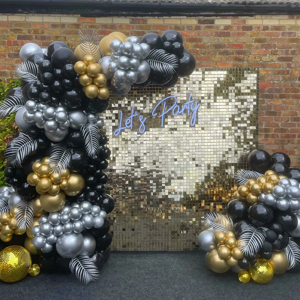 

101PCS Sliver Black Gold Balloons Latex Balloons Party Decoration Wedding Baby Shower Party Supplies Gender Reveal