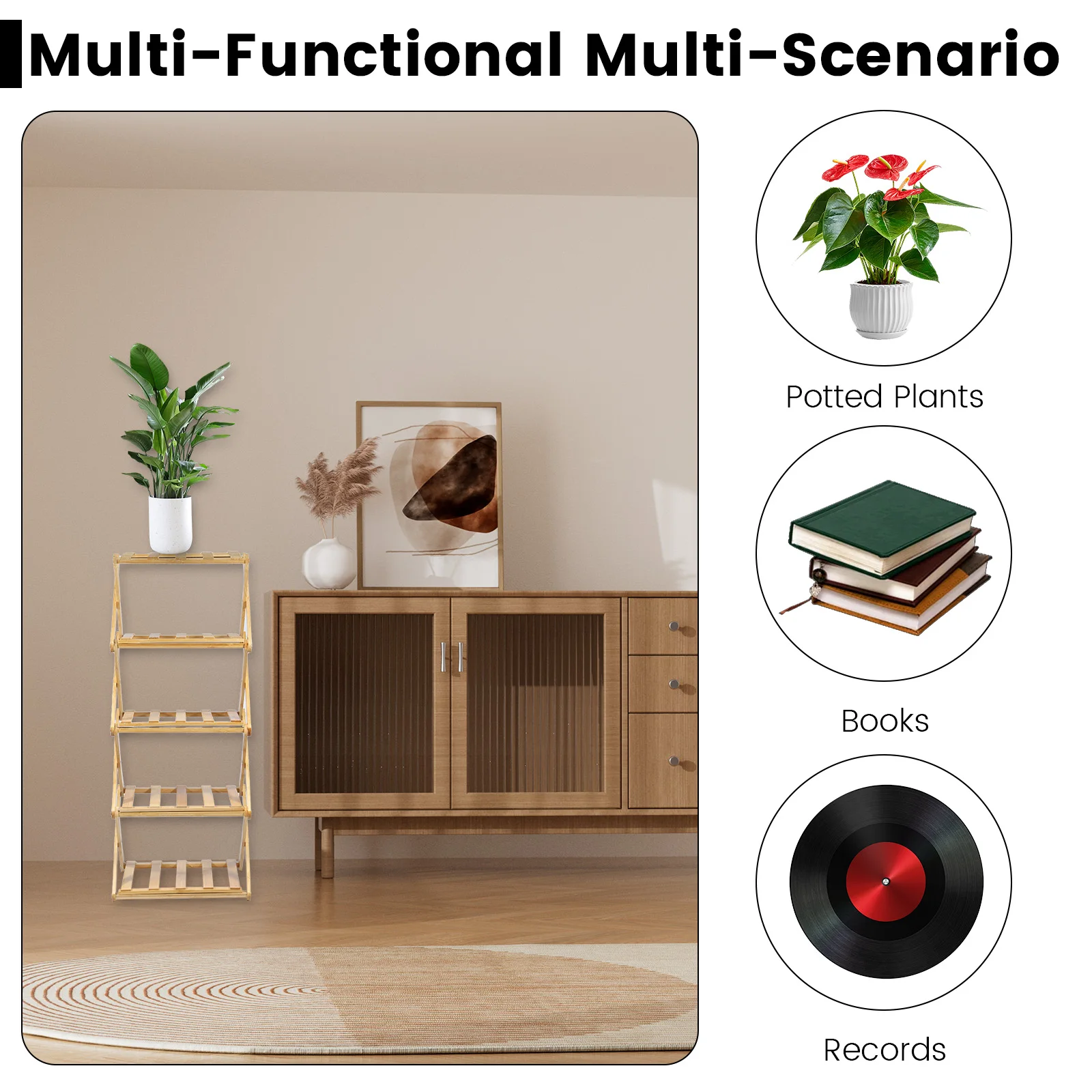 4/5-Layer Shoes Racks Bamboo Foldable Organizer Space-saving Home Multifunctional Storage Shelf for Entryway Bedroom Hallway