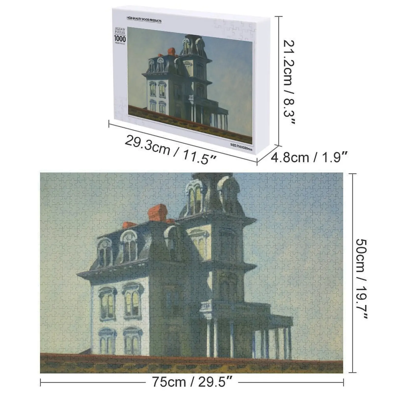Edward Hopper, House by the Railroad, 1925 Jigsaw Puzzle Personalised Personalized For Kids Christmas Gifts Puzzle