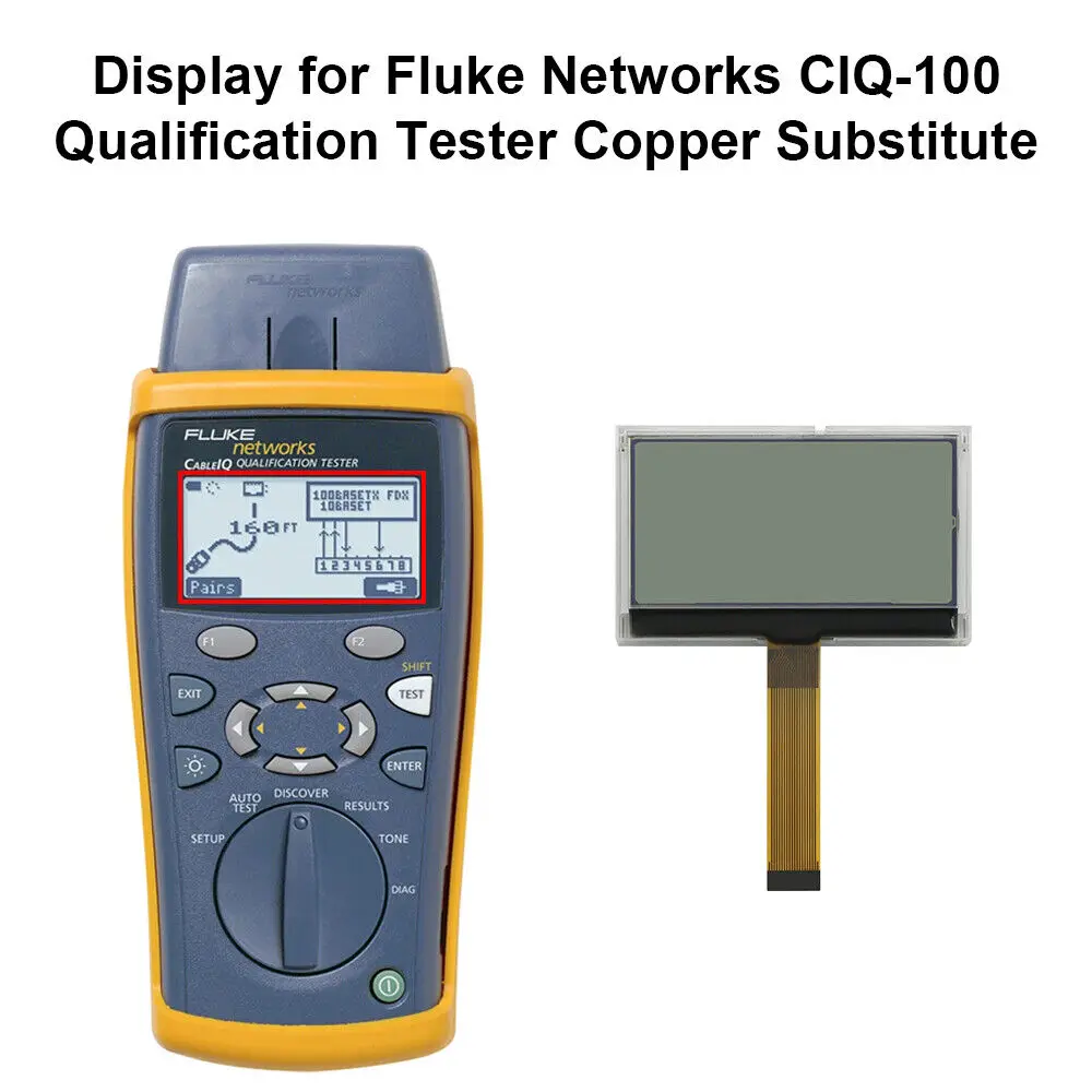 LCD Display for Fluke Networks CIQ-100 Qualification Tester Copper Substitute Screen Replacement