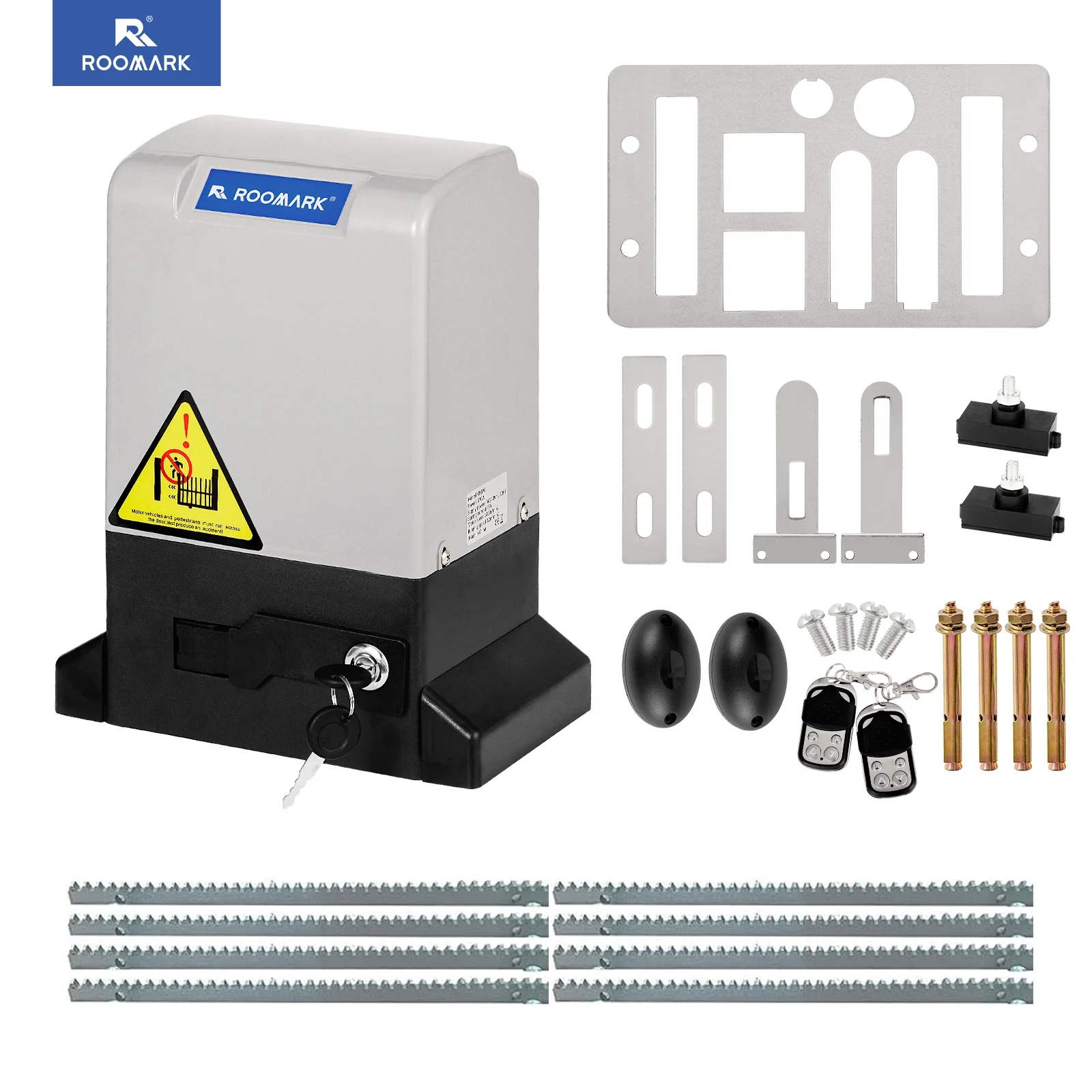 ROOMARK automatyczny mechanizm otwierania bramy przesuwnej 1800 funtów, elektryczny silnik do bramy przesuwnej z podjazdem z 2 pilotami do 40 stóp