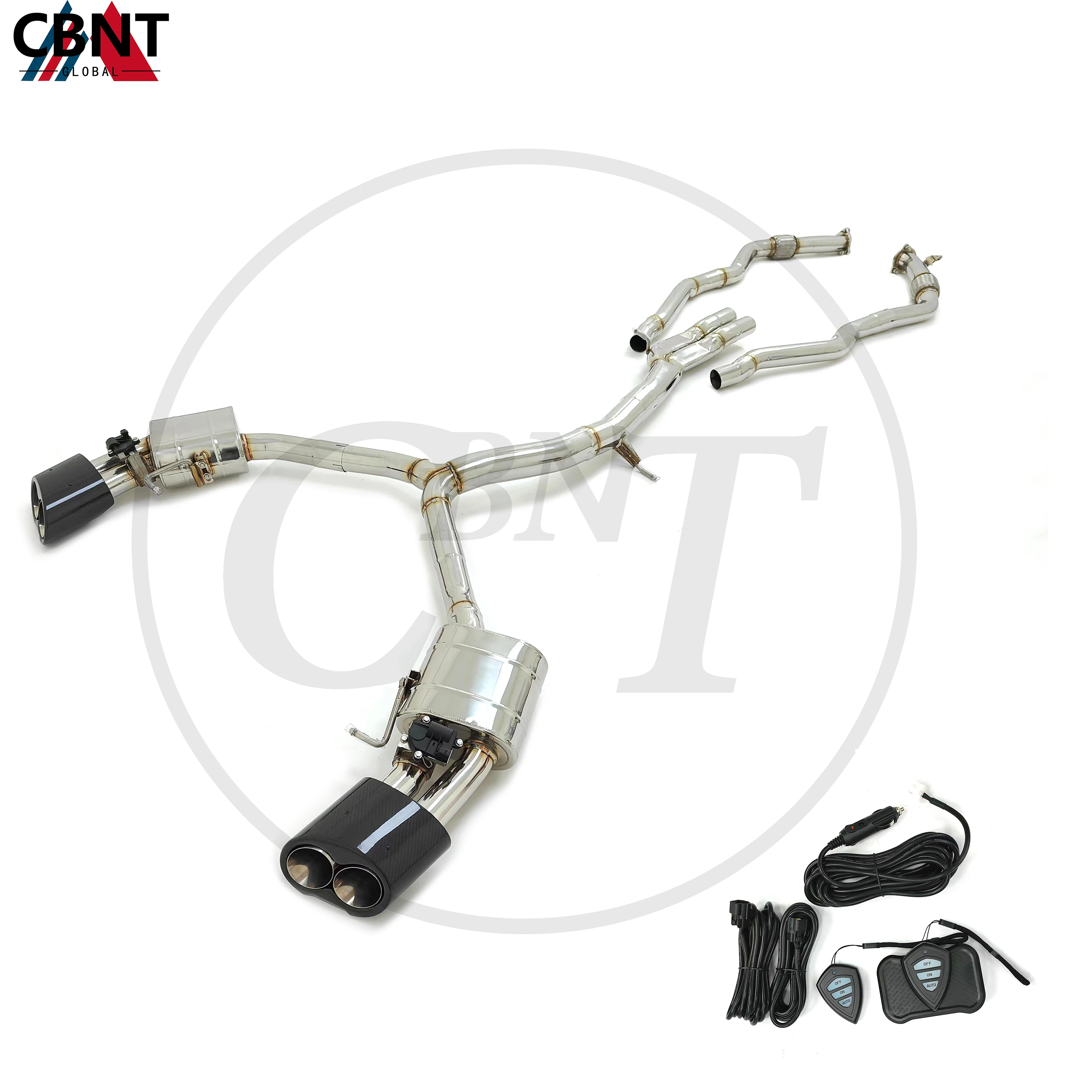 CBNT for Audi RS4 RS5 2.9T 2017-2023 Exhaust Front Pipe & Valved Catback High Performance SS304 Exhaust-pipe with Valve Muffler