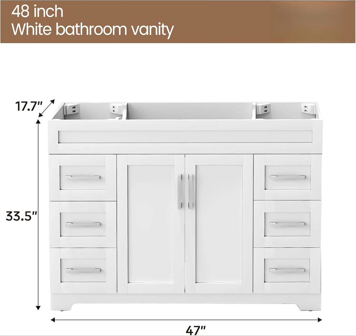 

48" Bathroom Vanity with Sink Combo,Freestanding Quick Assembly Bathroom Vanity,Solid Wood Frame