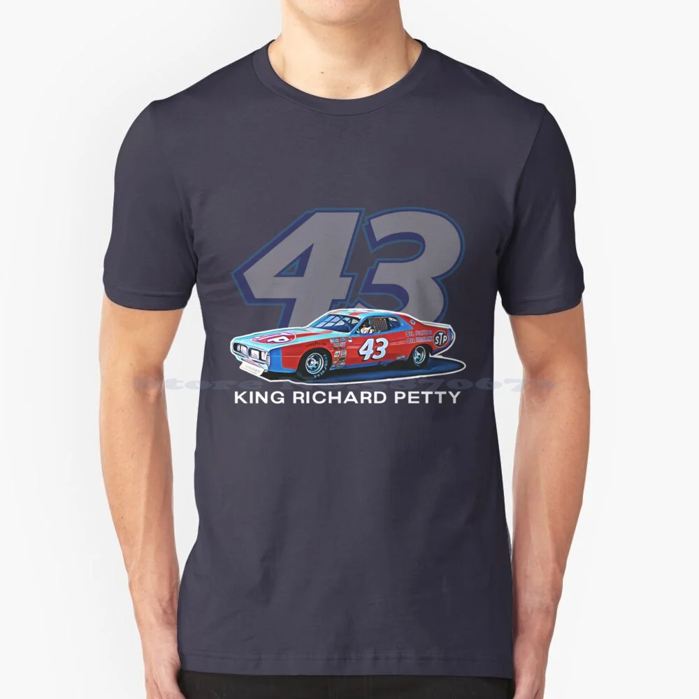 King Richard Petty T Shirt 100% Cotton Tee The King Oldsmobile Charger 43