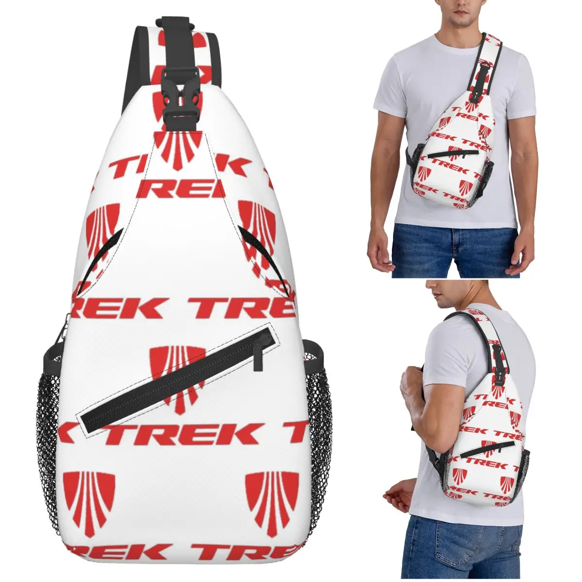 

Trek Bike Logo Chest Bag Men Sling Crossbody Backpack Chest Bag Traveling Hiking Daypack Shoulder Bag