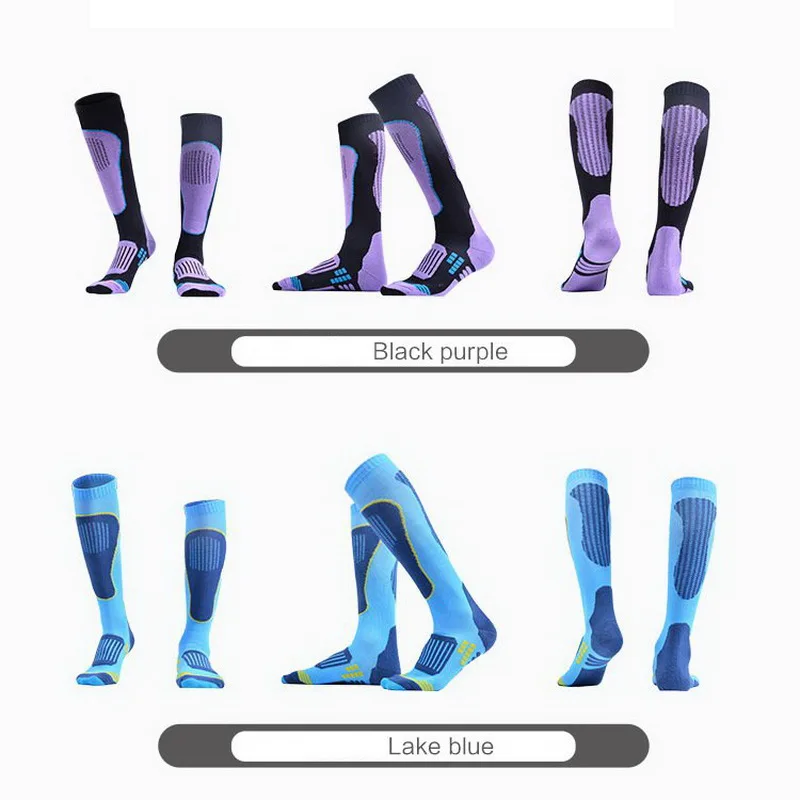 1 Pairs Winter Camping Ski Socks For Men Women Long Warm Socks Thick Compression Socks Sports Snowboarding Hiking Thermal Socks