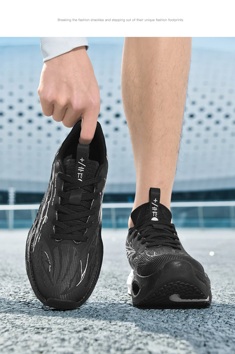 Herren Damen Ultraleichte Carbonplatte Laufschuhe Atmungsaktives Mesh-Obermaterial Weiche Mittelsohle Gummisohle für Lauftraining Sneakers – Detail 12