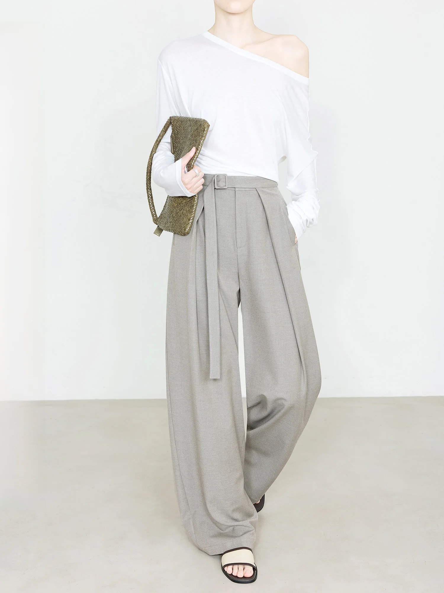 

Брюки Chamoka в стиле Old Money, широкие, с высокой талией, струящиеся, удлиненные, женские, новинка 2026 года, элегантная деловая одежда