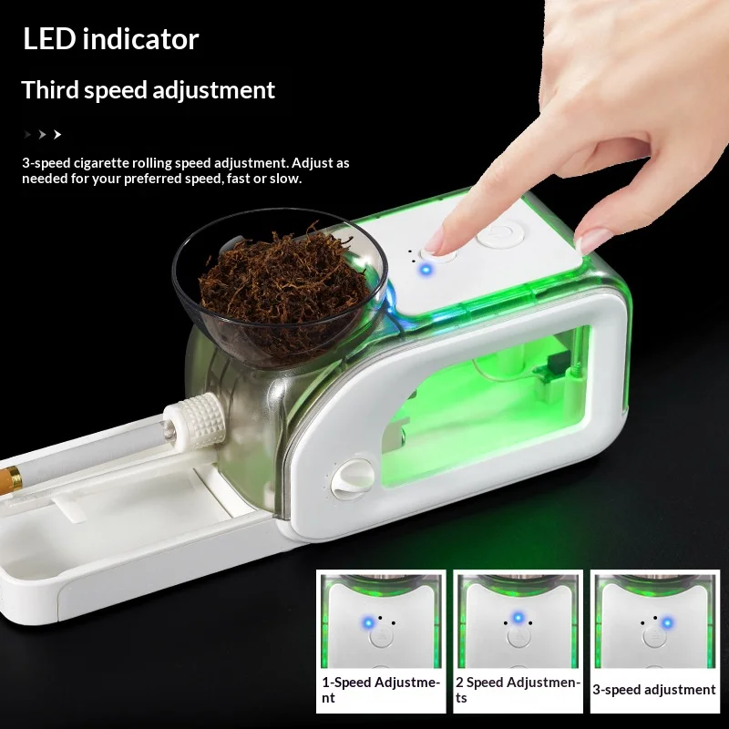 

New Authentic Fully Automatic 8.0/6.5/5.5mm Coarse Medium Fine Three-in-One Portable Electric Cigarette Maker