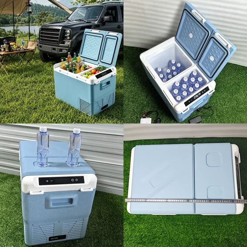 L50 L40 Dual-temperature Zone Vehicle Refrigerators Touchscreen Control 12V/24V DC220V AC Suitable for Trucks RVs and