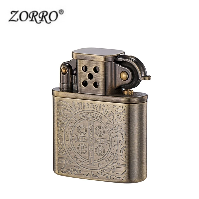 

New ZORRO Vintage Metal Constantine Kerosene Lighter Flint Copper Oil Gasoline Cigarette Lighter Antique Series Lighter