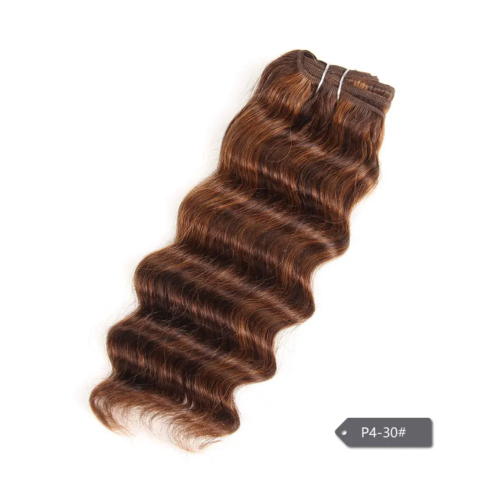 Sleek Nature Hi Deep Hair 1 Piece Only Brazilian Deep Wave Human Hair Weave Bundles Deal P6-27 T1B-99J Ombre Remy Hair Extension