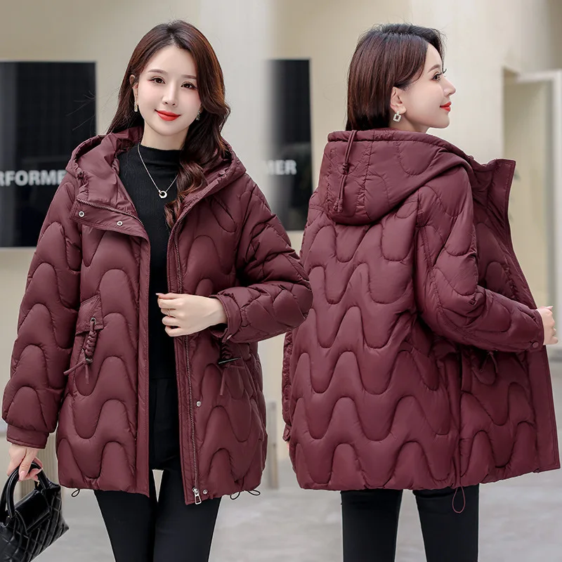 Winter Down Cotton Jacket Thick Warm Parkas Women Hooded Puffer Coat Loose Casual Overcoat Cotton-padded Jacket Female Outerwear