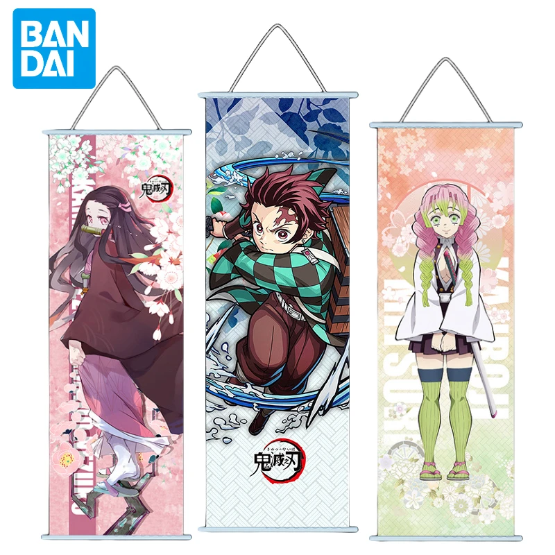 Bandai Demon Slayer Kamado Nezuko Poster Hanging Picture Kamado Tanjirou Scroll Wallpaper Decoration 25*70cm Anime Merchandise