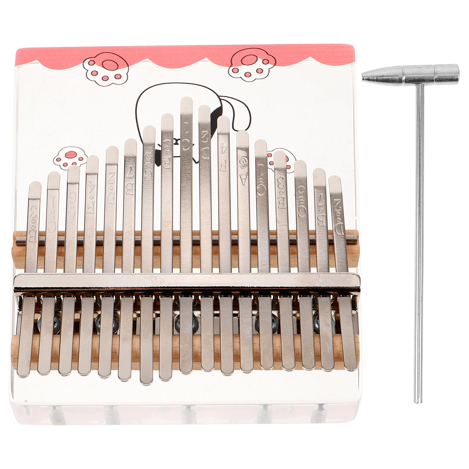 

17-Key Transparent Acrylic Kalimba Portable Mini Thumb Piano Cartoon Pattern Finger Piano 17 Tone Musical Instrument Piano
