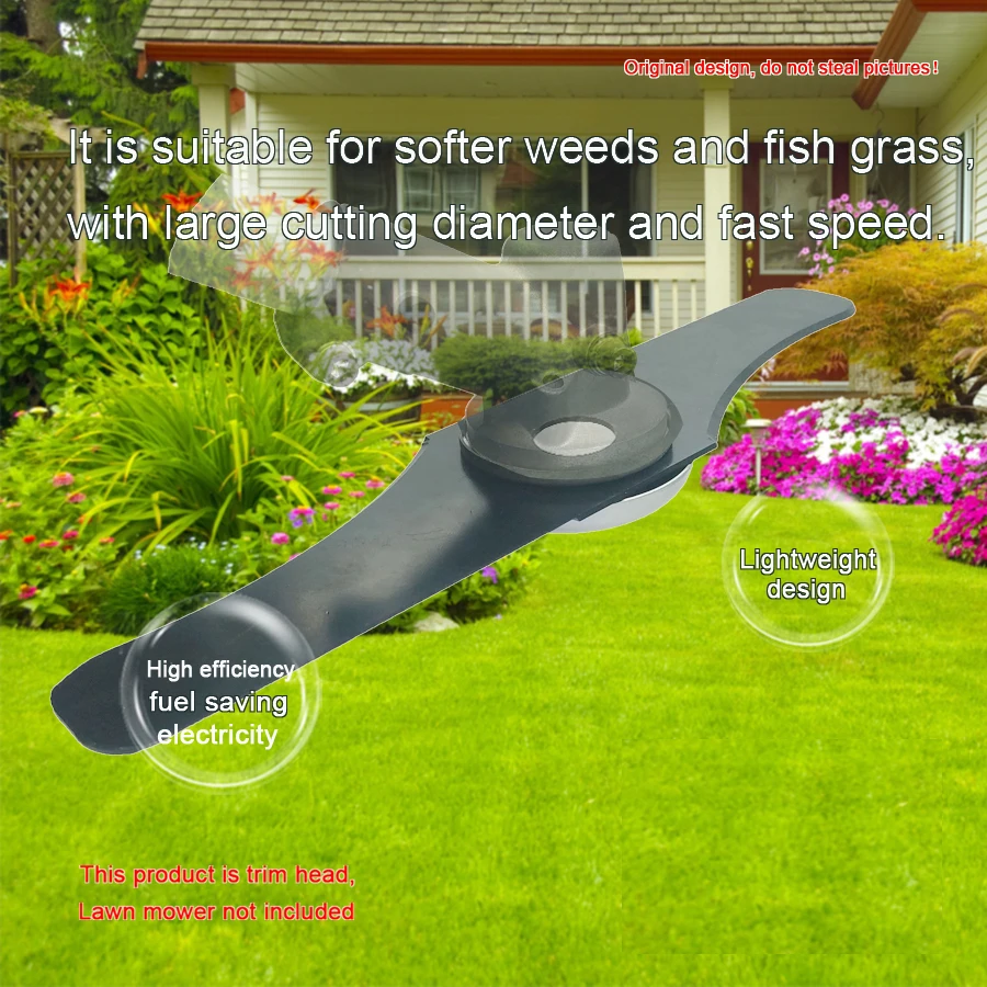 12.8-Inch S-Shaped Brush Cutter Blade, Mounting Hole 1 Inch/2.54 Cm, Easy to Install, Double-Sided Use, More Efficient Work, Hard