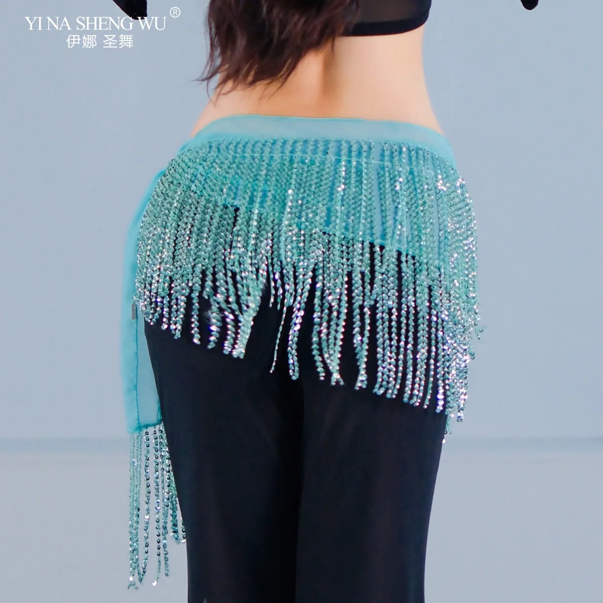 Nieuwe drielaagse kwastje buikdans kraal heupsjaal voor dames high-end kwastje tailleband pailletten buikdans kostuums riem 7-kleur