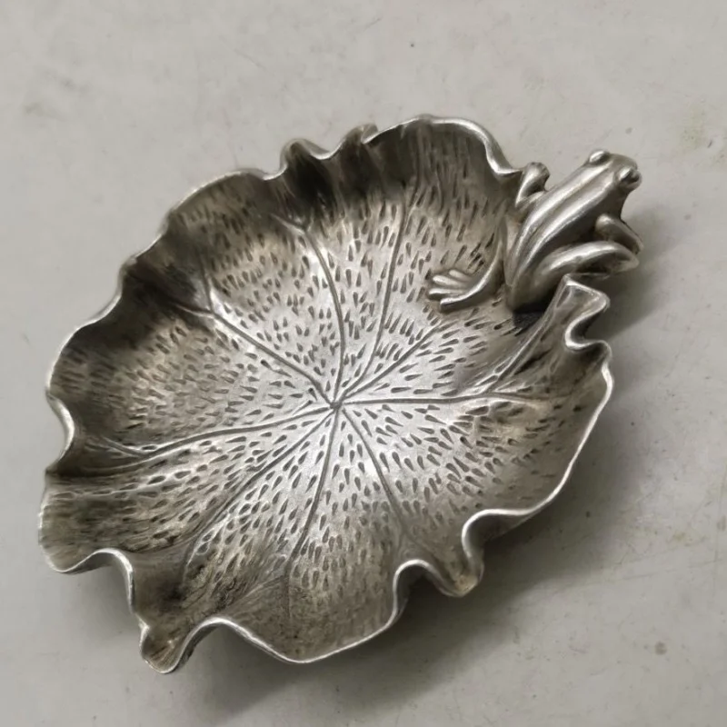 

Collection Folium Nelumbinis Frog Writing-Brush Washer Plate Incense Dish Frog Lotus Dish Antique Miscellaneous Ornaments One Pi