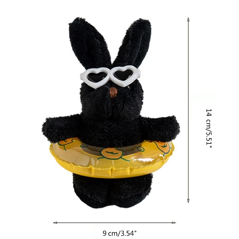 M2EA Cartoon Keychain Soft Plush Swimming Rings Pendant Key Chain Holiday Car Keyring Women Bag Ornament Backpack