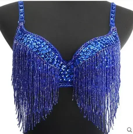 Costumi di danza del ventre senior sexy paillettes nappe perline reggiseno di danza del ventre per le donne top reggiseno di danza del ventre
