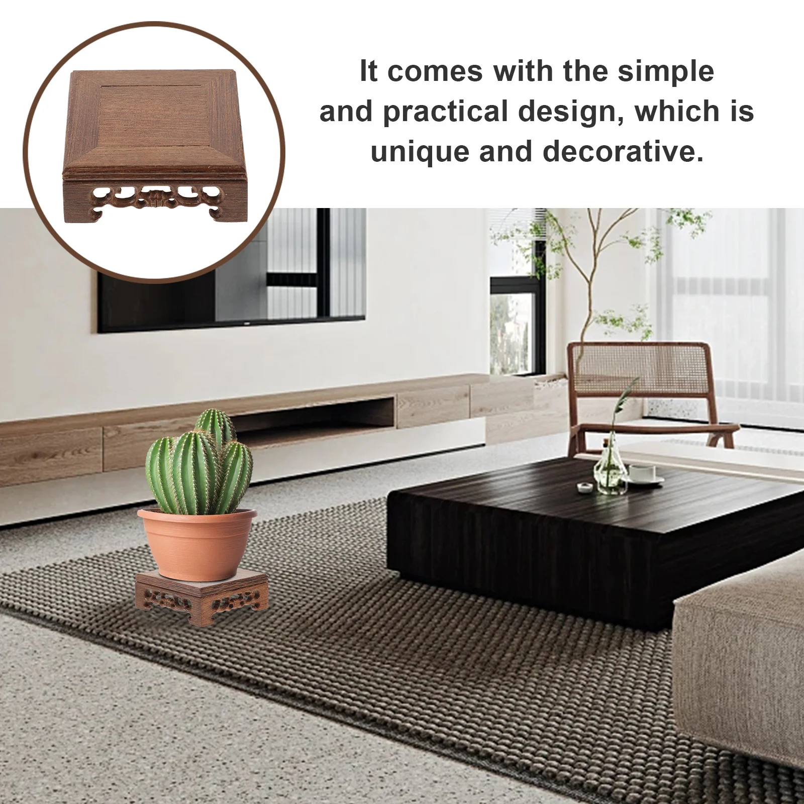 

Wood Display Base Wooden Teapot Holder Decorative Statue Stand DIY Base for Home Decoration Craft Display Support