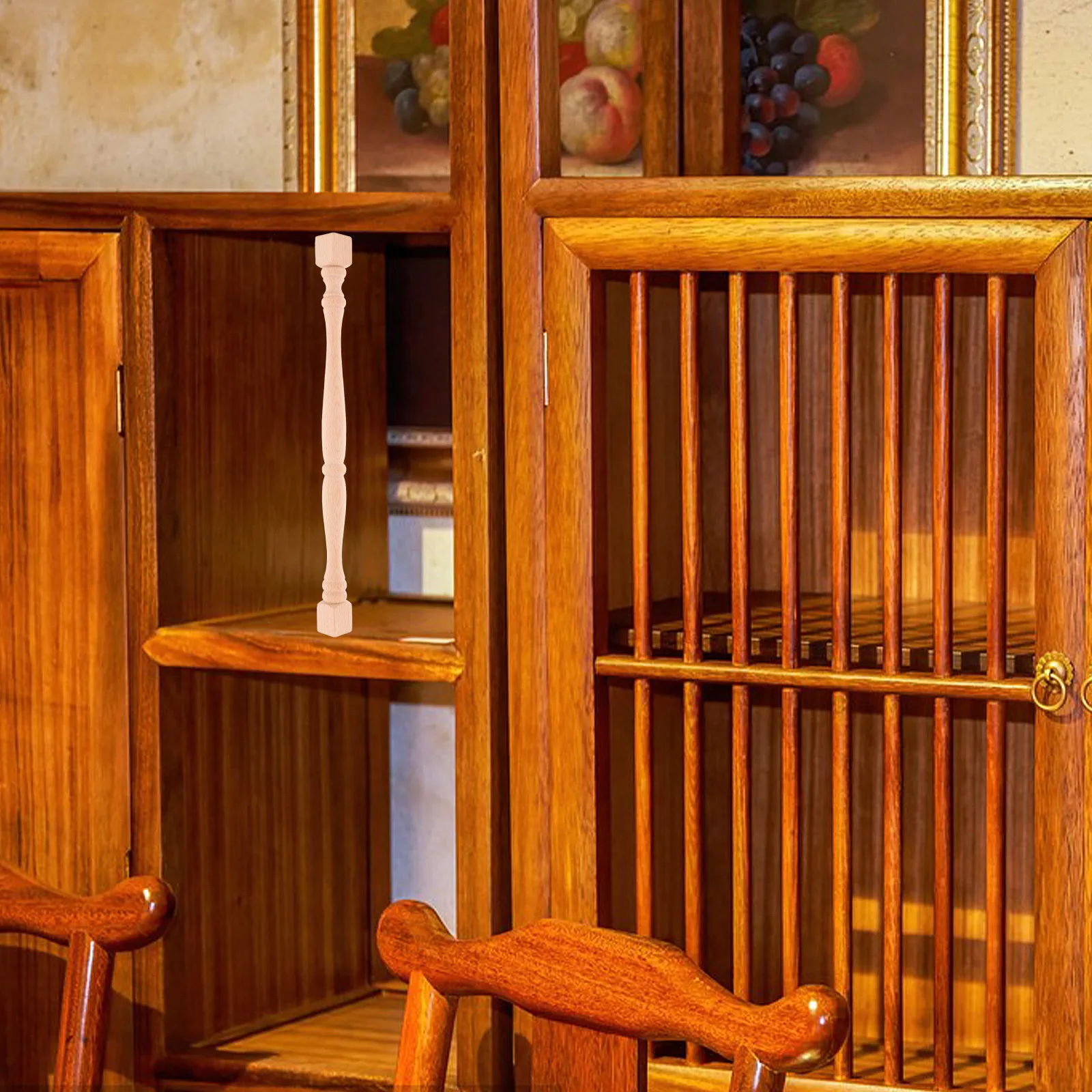 

Wooden Baluster Spindle Real Wood Unique Shape Interior Staircase Fence Cabinet Post Decorative Carving Wood Column Rail