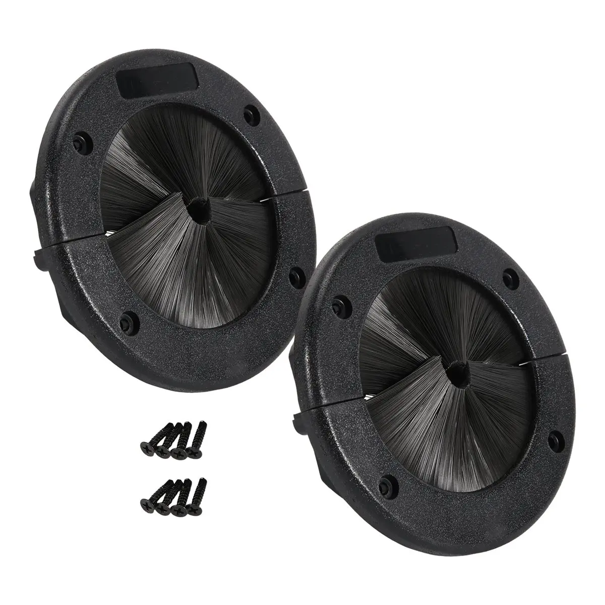 DT883 TRENDY~2 Pack 6Inch Round Brush Grommet Raised Floor Airflow Management for Home Data Center Wall Floor Cable Management