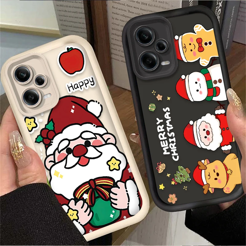 Soft Silicone Case for Xiaomi Redmi Note 13 12 11 Pro Plus 4G 5G 12S 11S 10S 10 9 9S 8 12C 13C A3 Cute Father Christmas Cover