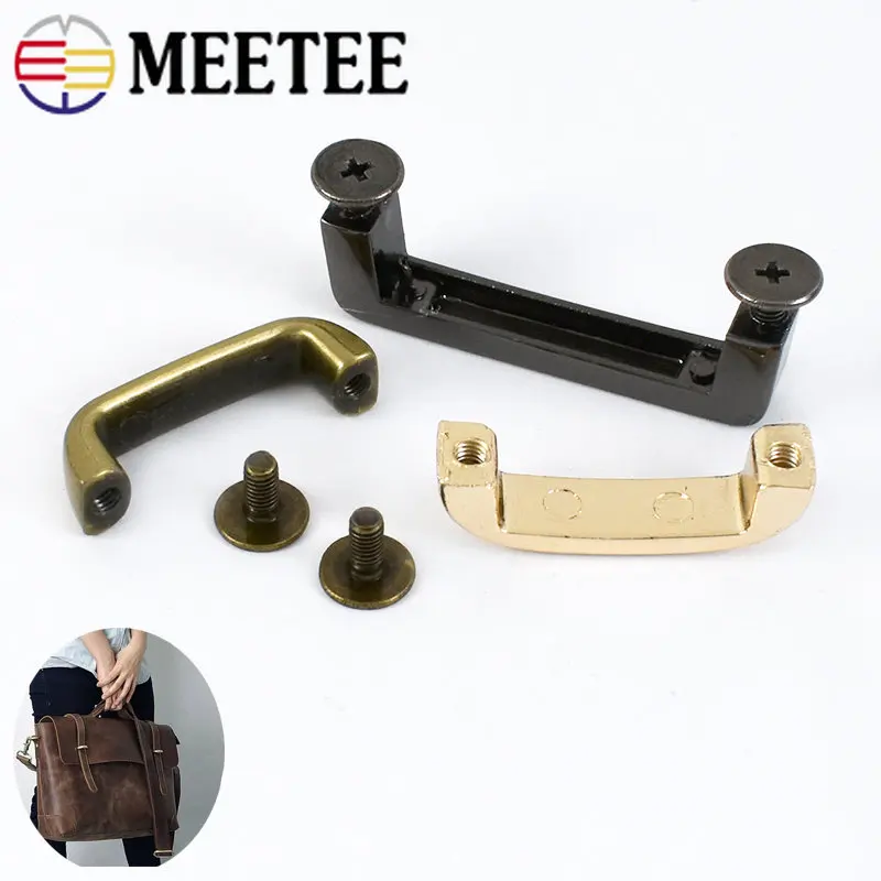 4/10pc Meetee Bag Bridge with Screw Metal Buckles for Purse Handbag Strap Connector Hardware Accessories DIY Leather Crafts H5-2