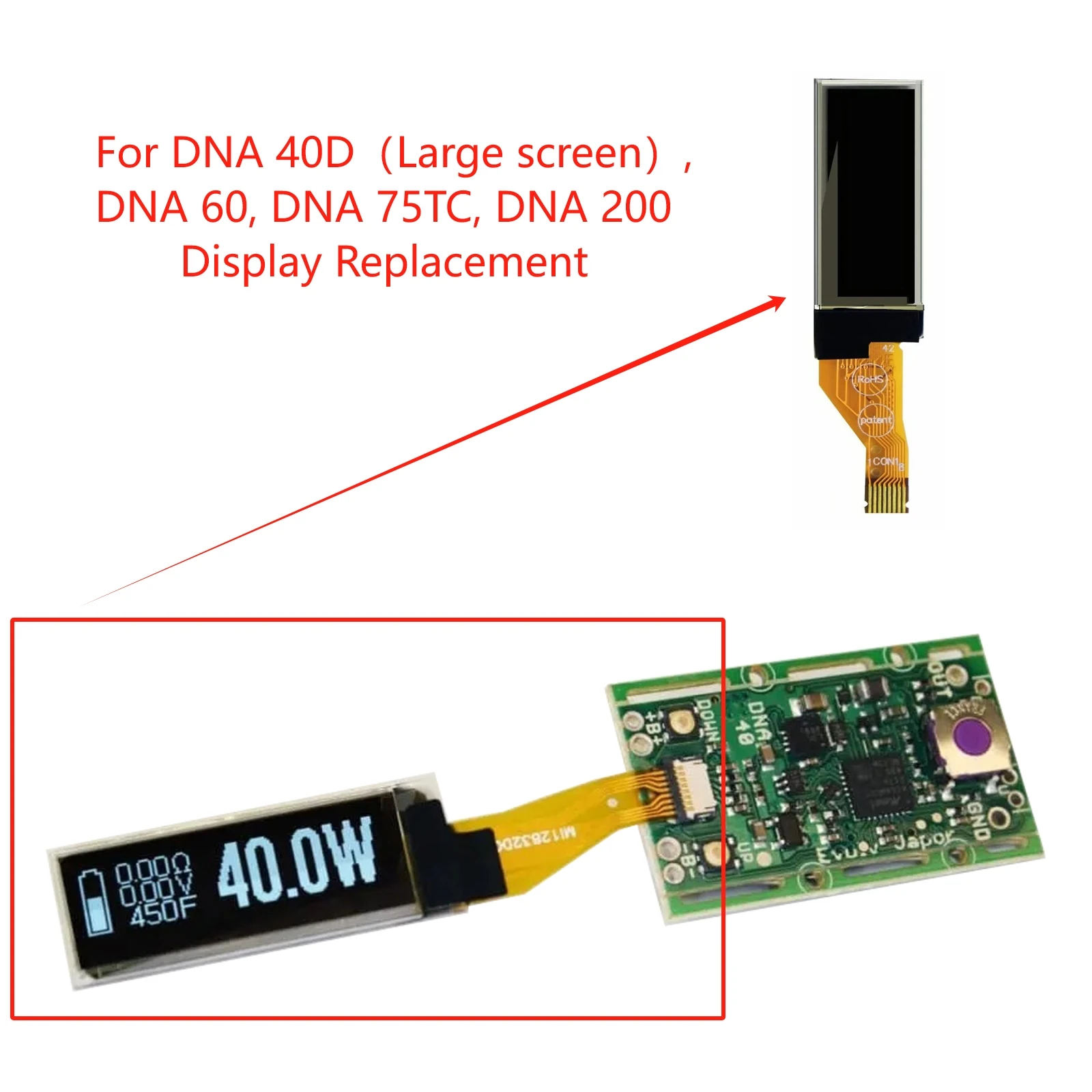 New DNA Evolves Large Display for DNA 40D, DNA 60, DNA 75TC, DNA 200 Screen Replacement