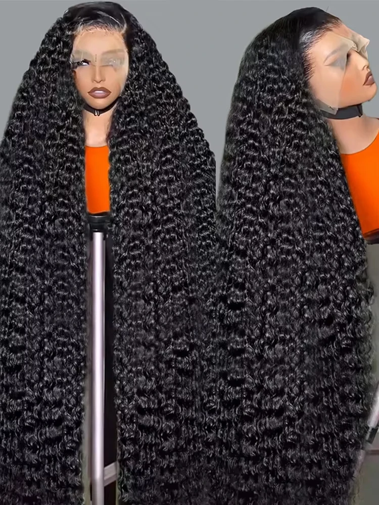 

200 Density Deep Wave Human Hair 13x6 Curly Lace Front 13x4 Water Wave 30 40 Inch Wig Pre Plucked HD Lace Frontal Glueless Wigs