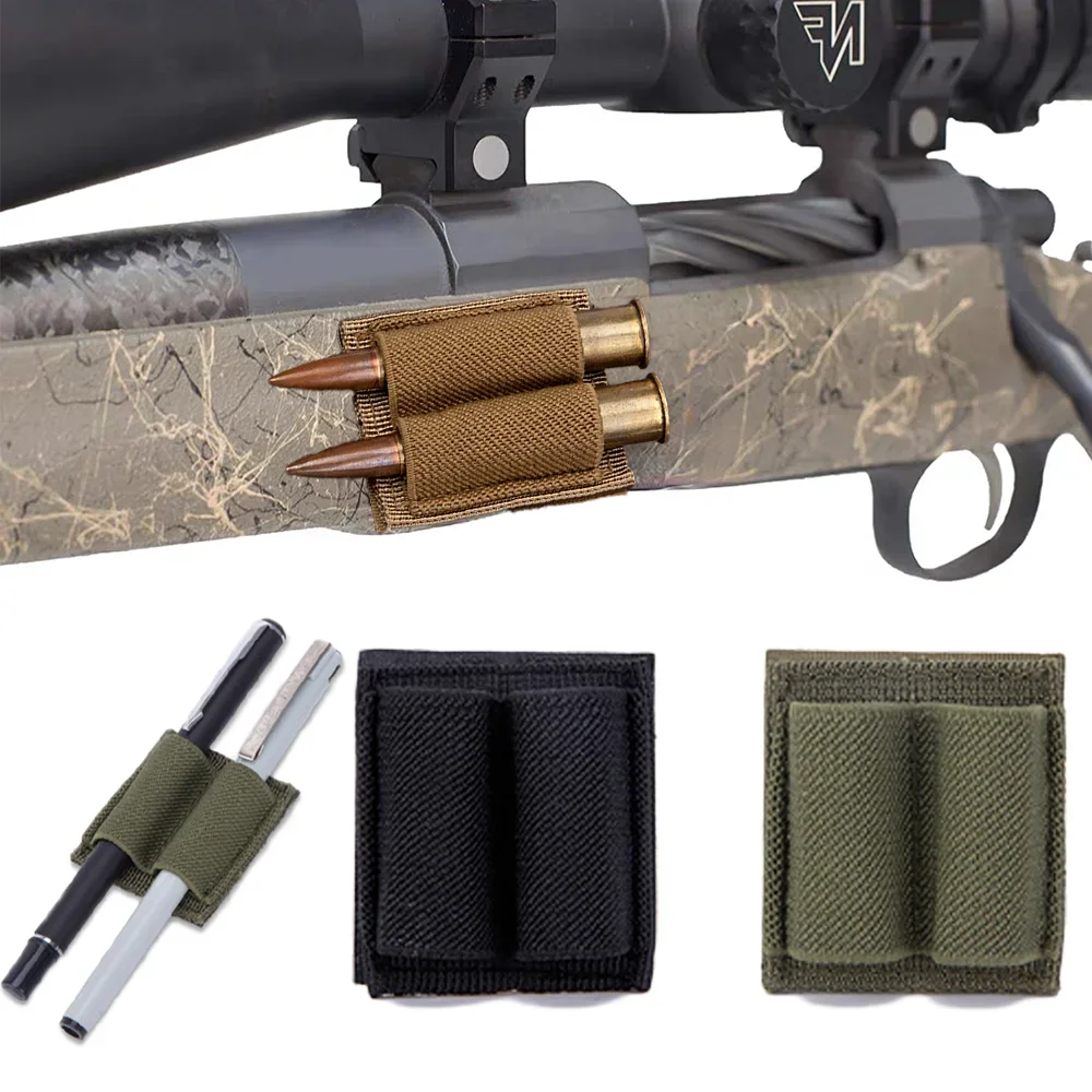 2 Rounds Tactical Cartridge Pouch 600D Nylon Wear-resisting Bandolier for 7.62MM Hunting Shooting Side Cartridge Pocket