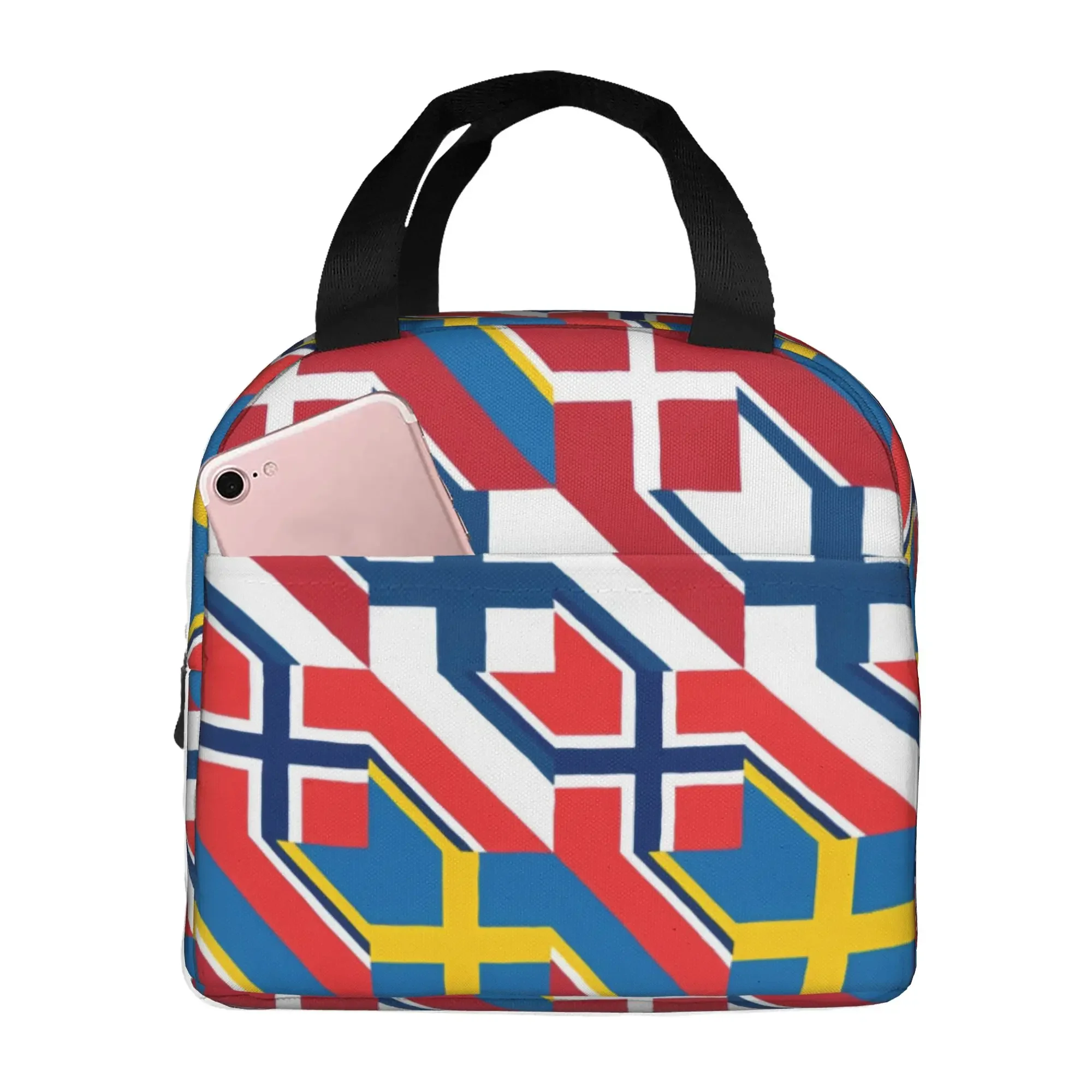 Norway Scandinavian Flag Houndstooth Cute Pencil Case Boys Girls Big Capacity  Pencil Pouch Students Stationery