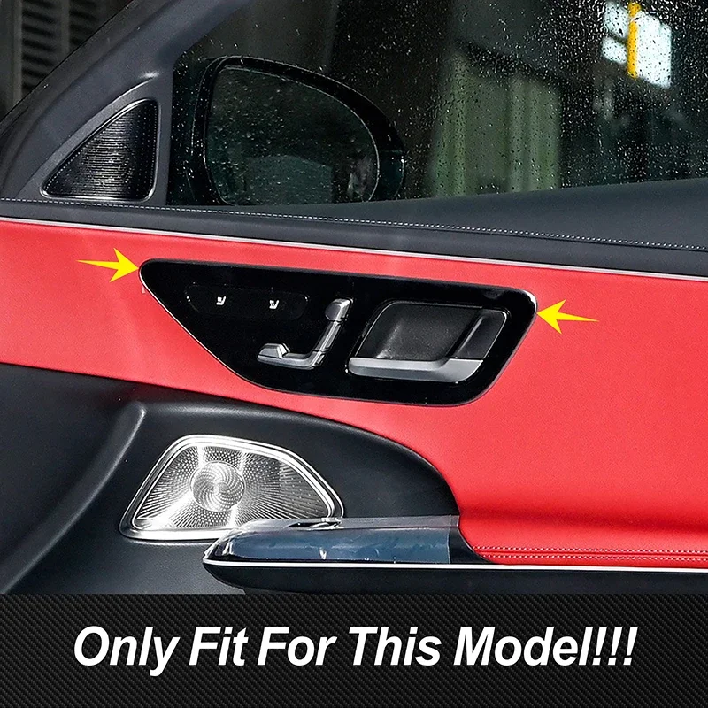 Car Door Handle Bowl Seat Adjust Panel Cover Decal Carbon Fiber Pattern Trim For Mercedes Benz E Class W214 2024 LHD Accessories