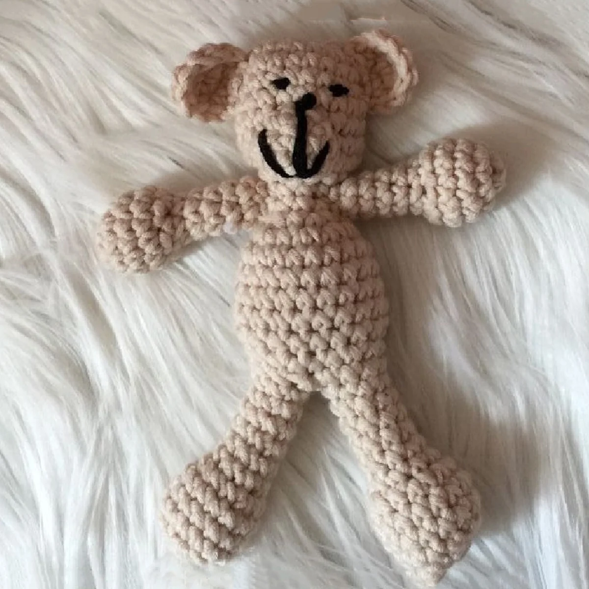 Neugeborenes Baby Foto Requisiten Strickmütze Jungen Mädchen Bärenohren Design Gedenkaktivitäten Fotografie Mütze Beige